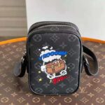 Louis Vuitton LV Unisex Danube PPM Monogram Eclipse Coated Canvas Blue Cowhide Leather - Bild 3