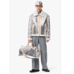 Louis Vuitton LV Unisex Keepall Bandoulière 50 Bag Monogram Mirror Coated Canvas Natural Cowhide - immagine 9