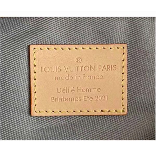 Louis Vuitton LV Unisex Keepall Bandoulière 50 Bag Monogram Mirror Coated Canvas Natural Cowhide (9)
