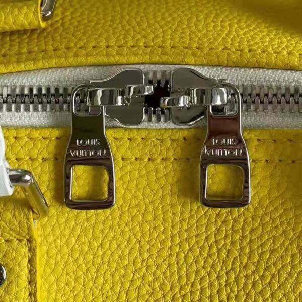 Louis Vuitton LV Unisex Keepall Bandoulière 55 bag Acetate Chain Yellow Grained Cowhide Leather (10)