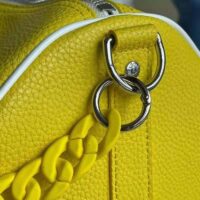 Louis Vuitton LV Unisex Keepall Bandoulière 55 bag Acetate Chain Yellow Grained Cowhide Leather