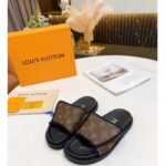 Louis Vuitton LV Unisex Miami Mule Ebene Monogram Canvas Velcro Strap – Image 4