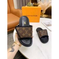 Louis Vuitton LV Unisex Miami Mule Ebene Monogram Canvas Velcro Strap