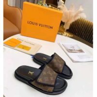 Louis Vuitton LV Unisex Miami Mule Ebene Monogram Canvas Velcro Strap