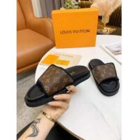 Louis Vuitton LV Unisex Miami Mule Ebene Monogram Canvas Velcro Strap