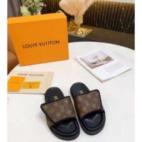 Louis Vuitton LV Unisex Miami Mule Ebene Monogram Canvas Velcro Strap