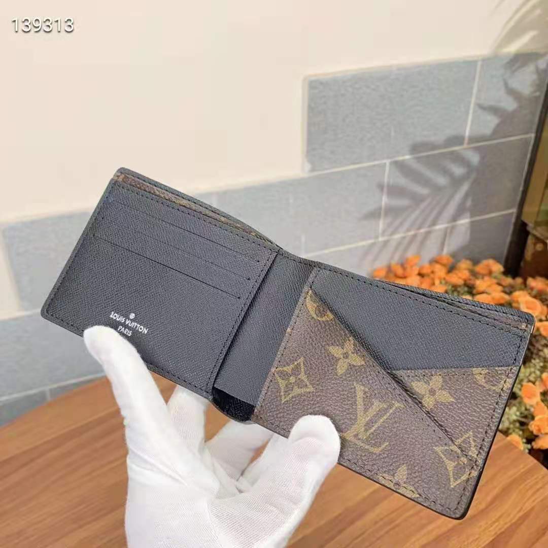 Louis Vuitton LV Unisex Multiple Wallet Monogram Macassar Coated