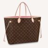 Louis Vuitton LV Unisex Neverfull GM Tote Pivoine Pink Monogram Coated Canvas Cowhide Leather