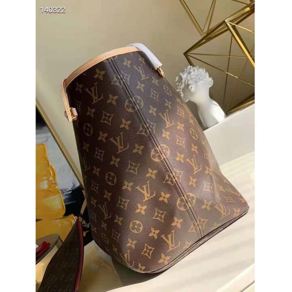 Louis Vuitton LV Unisex Neverfull GM Tote Pivoine Pink Monogram Coated Canvas Cowhide Leather (3)