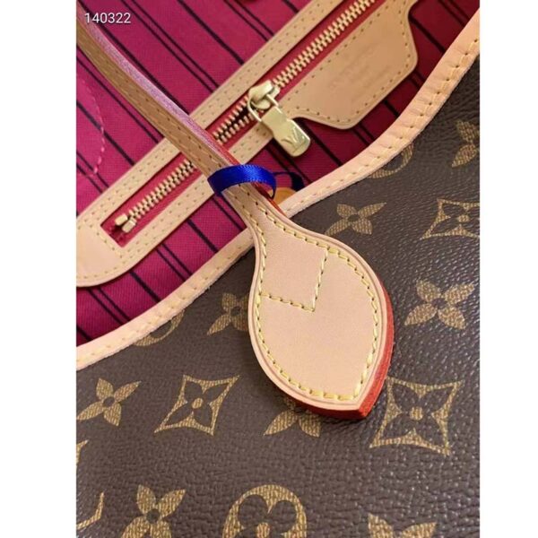 Louis Vuitton LV Unisex Neverfull GM Tote Pivoine Pink Monogram Coated Canvas Cowhide Leather (6)