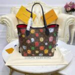 Louis Vuitton LV Unisex Neverfull MM Tote Monogram Cameo Printed Canvas Cowhide Leather – Bild 4