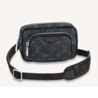 Louis Vuitton LV Unisex Outdoor Pouch Taigarama Noir Black Coated Canvas Cowhide Leather