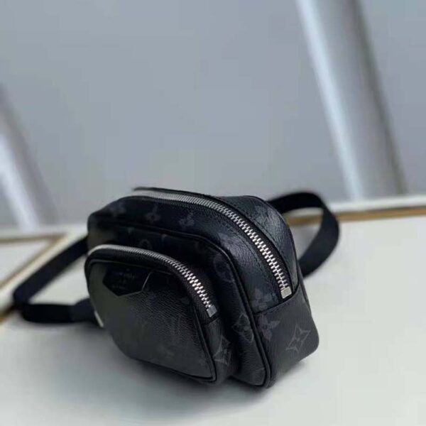 Louis Vuitton LV Unisex Outdoor Pouch Taigarama Noir Black Coated Canvas Cowhide Leather (6)