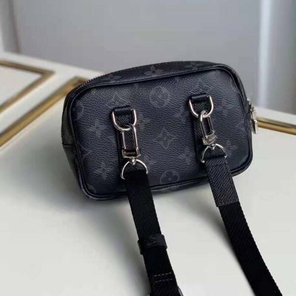 Louis Vuitton LV Unisex Outdoor Pouch Taigarama Noir Black Coated Canvas Cowhide Leather (7)