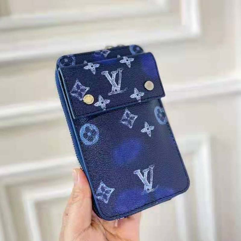 Louis Vuitton Phone Pouch Ink Watercolor in Cowhide Leather with