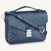 Louis Vuitton LV Unisex Pochette Metis Bag Navy Nacre Embossed Grained Cowhide Leather