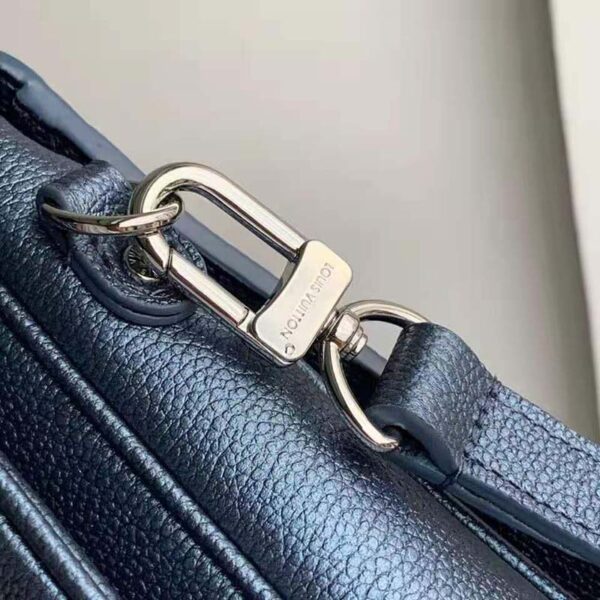 Louis Vuitton LV Unisex Pochette Metis Bag Navy Nacre Embossed Grained Cowhide Leather (7)