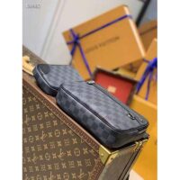 Louis Vuitton LV Unisex Scott Messenger Damier Graphite Coated Canvas Cowhide Leather