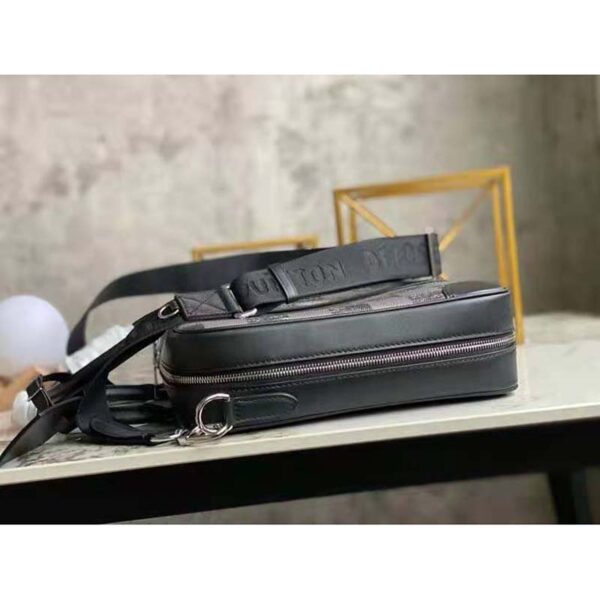 Louis Vuitton LV Unisex Sirius Briefcase Messenger Bag Graphite Cowhide Leather (1)