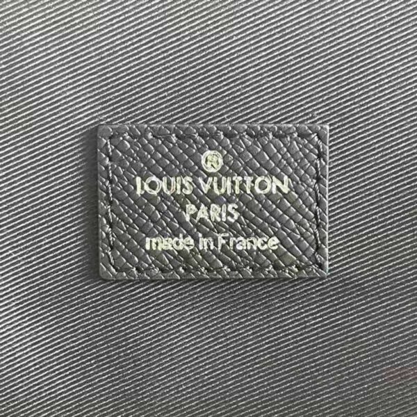 Louis Vuitton LV Unisex Slim Briefcase Black Taiga Cowhide Leather LV Signature (1)