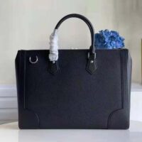 Louis Vuitton LV Unisex Slim Briefcase Black Taiga Cowhide Leather LV Signature