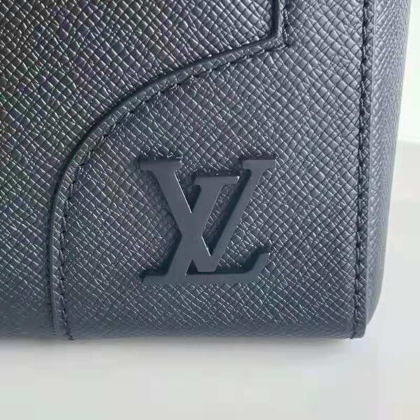 Louis Vuitton LV Unisex Slim Briefcase Black Taiga Cowhide Leather LV Signature (8)