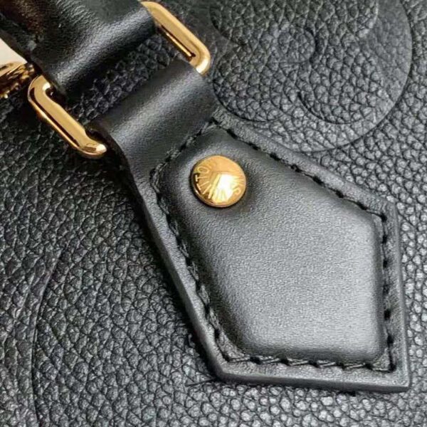 Louis Vuitton LV Unisex Speedy Bandoulière 20 Black Embossed Grained Cowhide Leather (9)