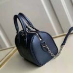 Louis Vuitton LV Unisex Speedy Bandoulière 20 Navy Nacre Embossed Grained Cowhide Leather - Imagen 5