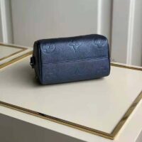 Louis Vuitton LV Unisex Speedy Bandoulière 20 Navy Nacre Embossed Grained Cowhide Leather