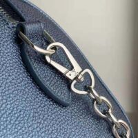 Louis Vuitton LV Unisex Speedy Bandoulière 20 Navy Nacre Embossed Grained Cowhide Leather