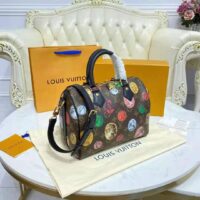 Louis Vuitton LV Unisex Speedy Bandoulière 25 Handbag Monogram Cameo Printed Canvas Cowhide