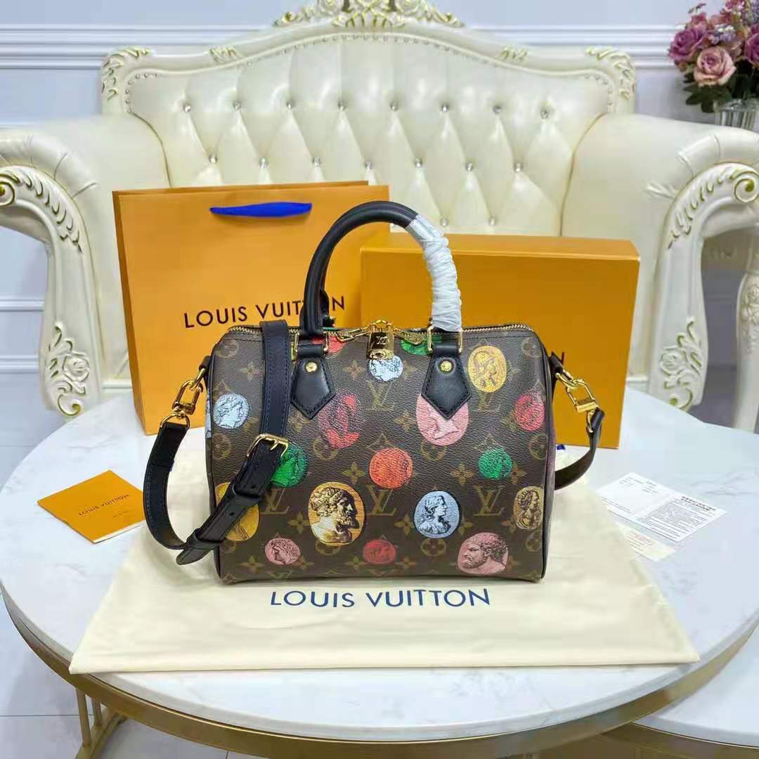 Bolso Louis Vuitton X Fornasetti Monograma Lienzo Cameo Speedy Bandoulière  25