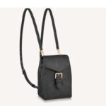 Sac à dos Louis Vuitton LV unisexe Tiny en cuir de vachette grainé souple gaufré noir Monogram Empreinte