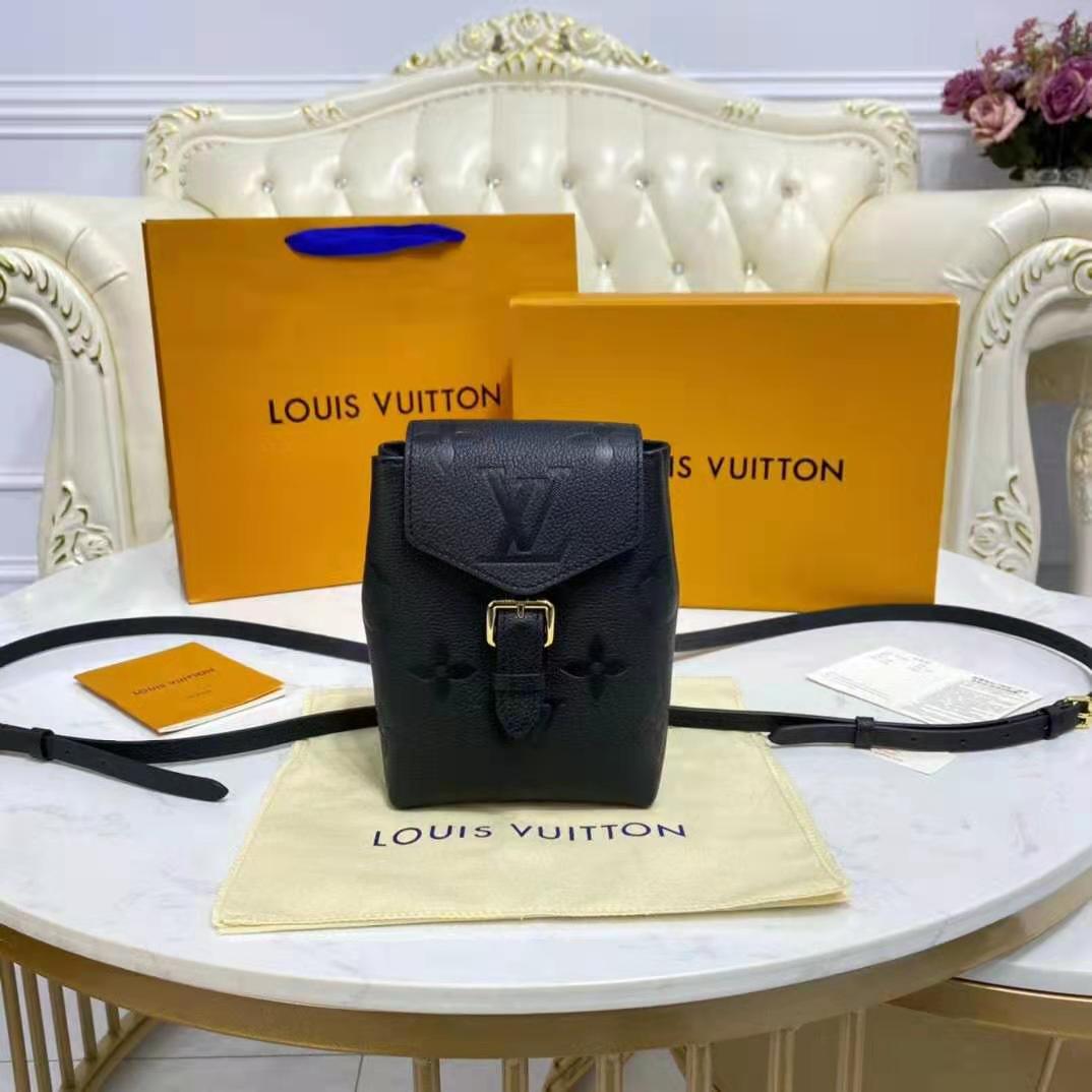 Louis Vuitton Tiny Backpack Monogram Leather In Black And Cream