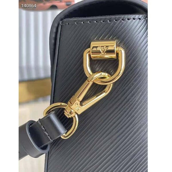 Louis Vuitton LV Unisex Twist MM Handbag Black Epi Grained Leather (5)