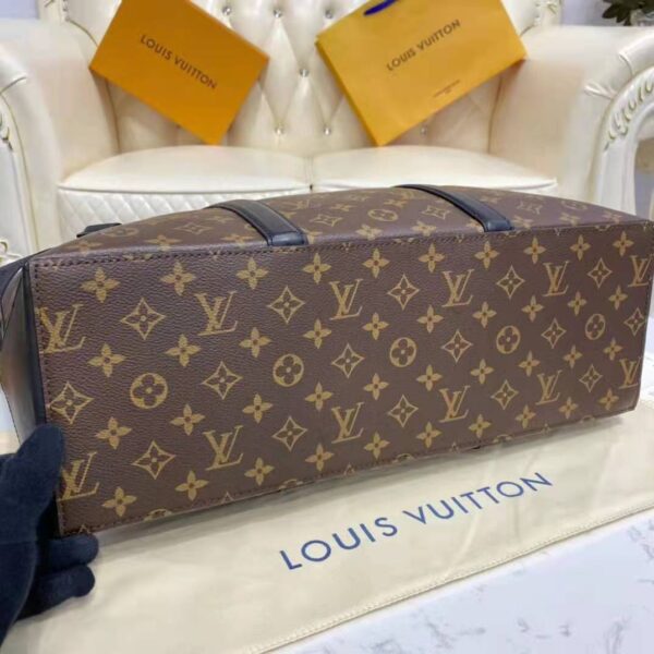 Louis Vuitton LV Unisex WeekEnd Tote GM Monogram Macassar Coated Canvas Cowhide Leather (10)