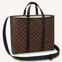 Louis Vuitton LV Unisex WeekEnd Tote GM Monogram Macassar Coated Canvas Cowhide Leather