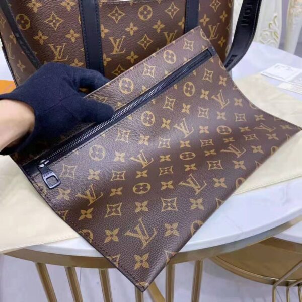 Louis Vuitton LV Unisex WeekEnd Tote PM Monogram Macassar Coated Canvas Cowhide Leather (1)