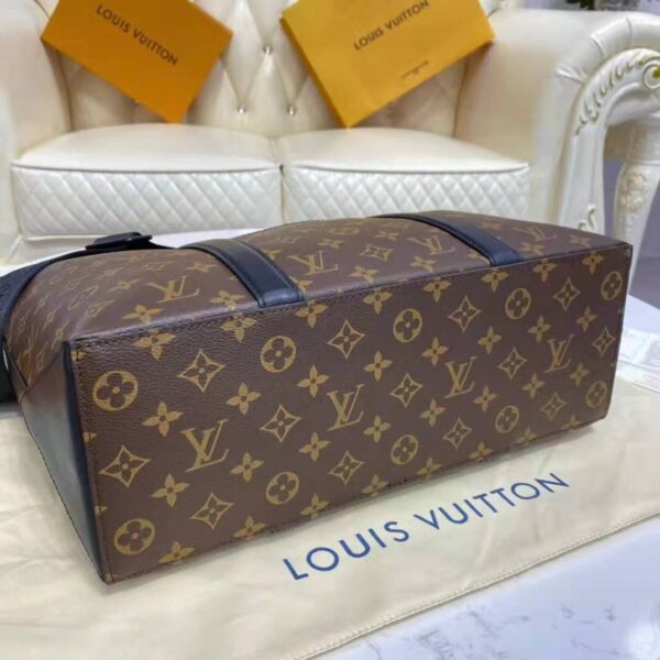 Louis Vuitton LV Unisex WeekEnd Tote PM Monogram Macassar Coated Canvas Cowhide Leather (6)
