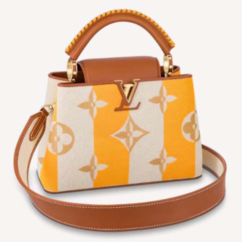 Louis Vuitton LV Women Capucines BB Handbag Yellow Smooth Calfskin and  Embroidered Canvas - LULUX