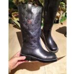 Louis Vuitton LV Women Downtown Ankle Boot Black Embossed Calf Leather Leather Outsole - immagine 6