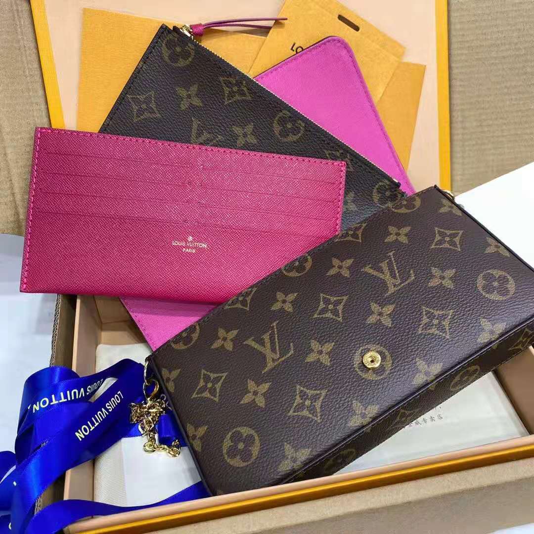 Louis Vuitton Pochette Felicie Monogram Fuchsia Lining for Women