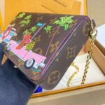 Louis Vuitton LV Women Félicie Pochette Fuchsia Pink Monogram Coated Canvas - Image 5