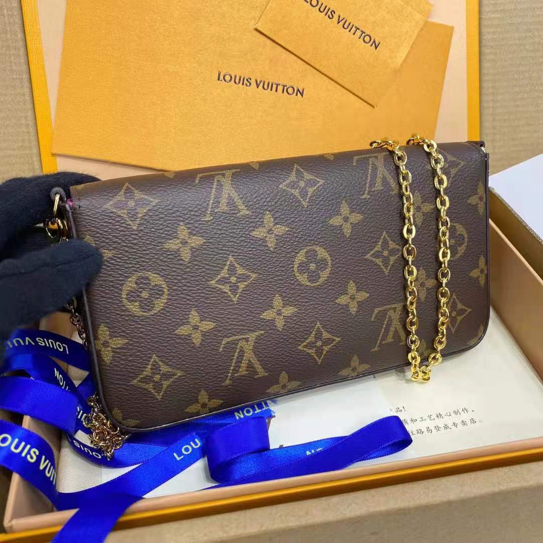 Louis Vuitton Felicie Pochette Monogram Vivienne Myosotis Blue in Coated  Canvas with Gold-tone - US