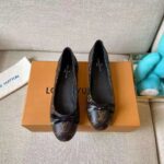 Louis Vuitton LV Women Joy Ballerina Black Patent Monogram Canvas Lambskin - Image 6