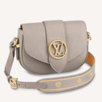 Louis Vuitton LV Women LV Pont 9 Soft MM Gris Taupe Summer Gold Grained Calfskin