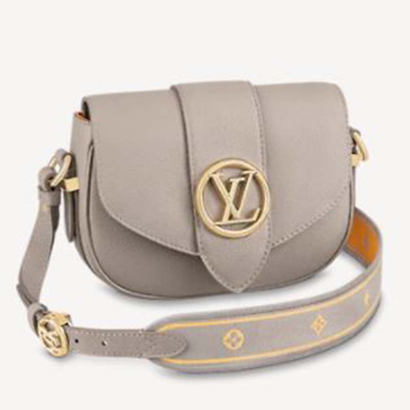 Louis Vuitton LV Women LV Pont 9 Soft MM Gris Taupe Summer Gold ... Louis Vuitton LV Women LV Pont 9 Soft MM Gris Taupe Summer Gold Grained Calfskin 1