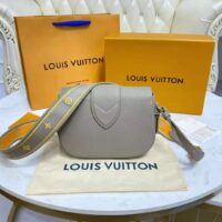 Louis Vuitton LV Women LV Pont 9 Soft MM Gris Taupe Summer Gold Grained Calfskin