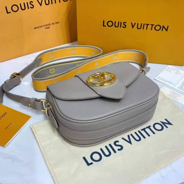 Louis Vuitton LV Women LV Pont 9 Soft MM Gris Taupe Summer Gold Grained Calfskin (13)