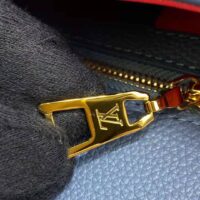 Louis Vuitton LV Women LV Pont 9 Soft MM Handbag Bleu Général Rouge Grained Calfskin